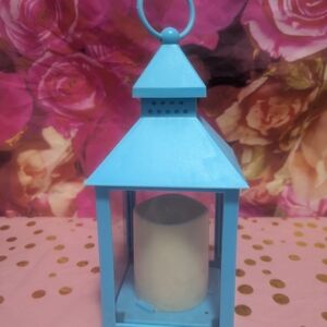 Blue Lantern Candle Holder